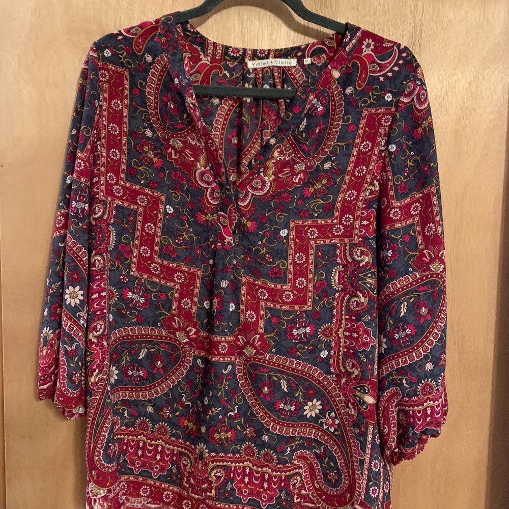 Multi-colored peasant blouse by Violet & Claire, M